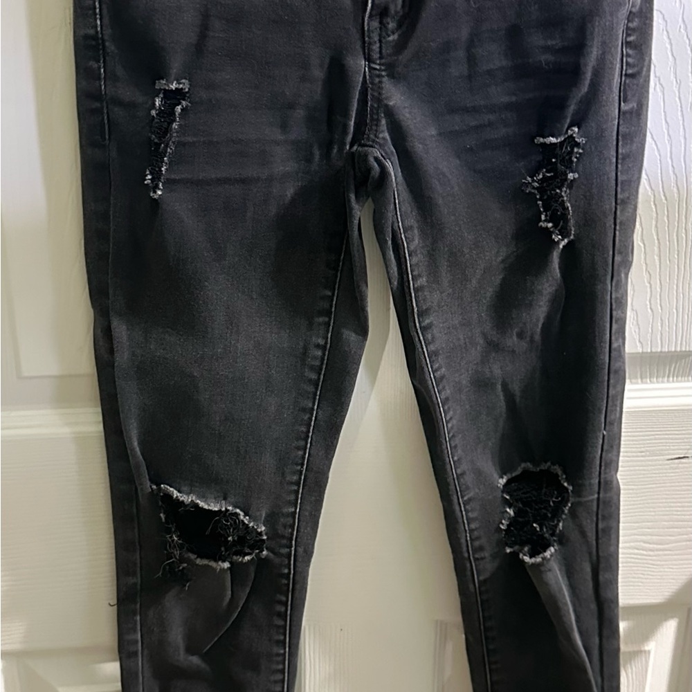 Cute Ripped Black Skinny Jeans - size 1